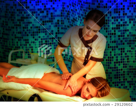 Aroma massage woman massage with lighting. Aroma massage woman massage with lighting. 29120602