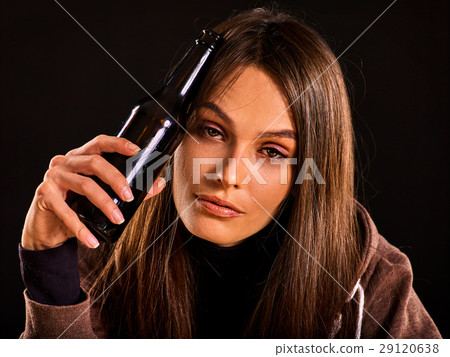 Woman alcoholism is social problem. Female 29120638