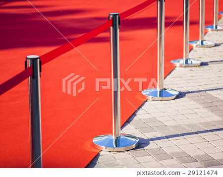 Red Carpet fence pole with red ropes Fashion show  29121474
