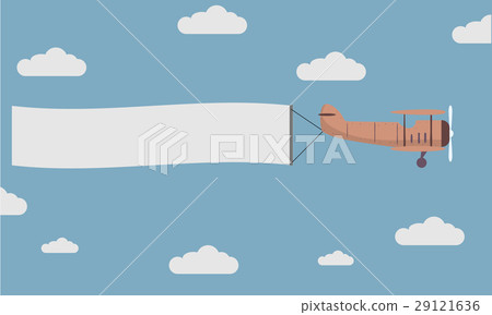Plane Banner Flying Stock Illustration 29121636 Pixta