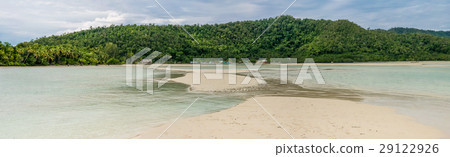 Sandy Bank in front of Local Village on Monsuar 29122926