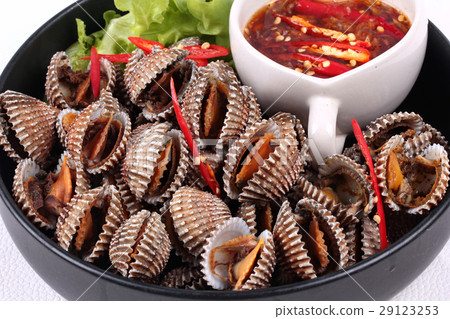 Soft-boiled blood cockles shell  29123253