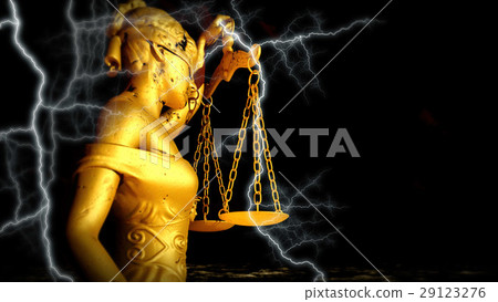 Themis in court 3d illustration 29123276