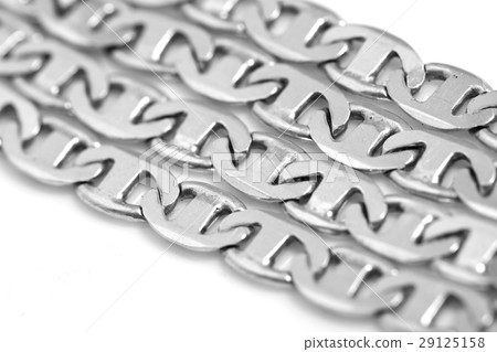 silver chain on a white background 29125158