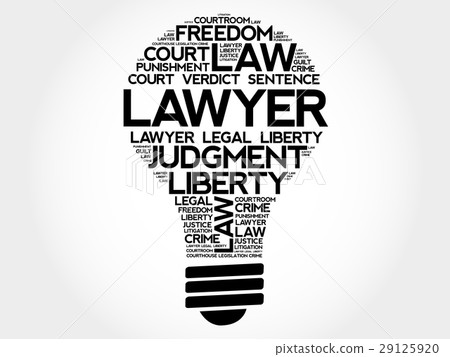 Lawyer bulb word cloud collage 29125920