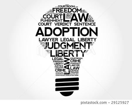 Adoption bulb word cloud collage 29125927