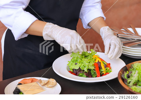 Chef Decorating Salad bowl Chef Decorating Salad bowl 29126160