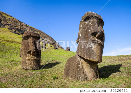 Moais statues on Rano Raraku volcano 29126411