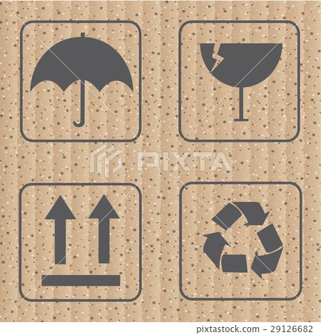 fragile symbol and symbol of packing box icon vect 29126682