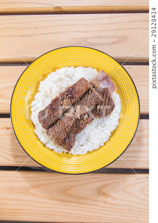 beef steak rice 29128414