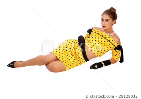 Pretty woman lying on floor. 29129032