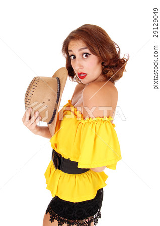 Surprised woman with hat. Surprised woman with hat. 29129049