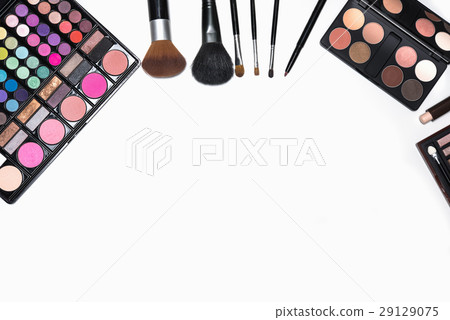 Set of makeup cosmetics with copy space for text Set of makeup cosmetics with copy space for text 29129075