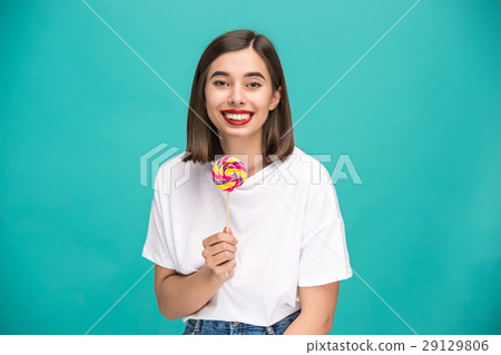 The young woman with colorful lollipop The young woman with colorful lollipop 29129806