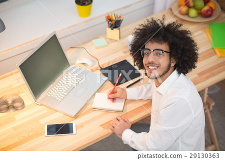 Hipster freelance man working at home Hipster freelance man working at home 29130363