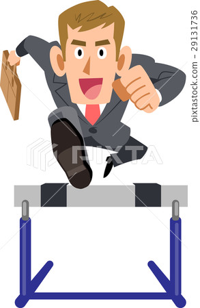 Businessman Brown hair hurdle Smile allowance 29131736