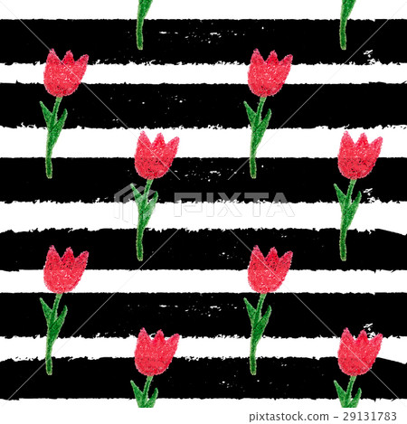 Abstract Hand Drawn Flower Seamless pattern - Stock Illustration ...