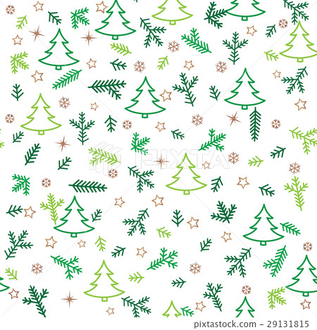 Christmas Icon Pattern New Year Tree Snow Stars Stock Illustration