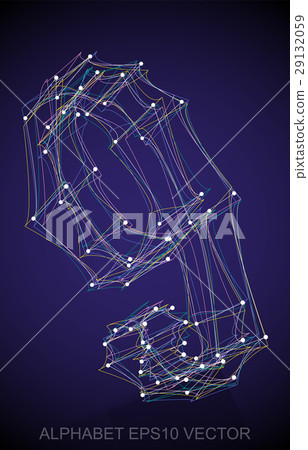 Vector illustration of a Multicolor sketched 9 29132059
