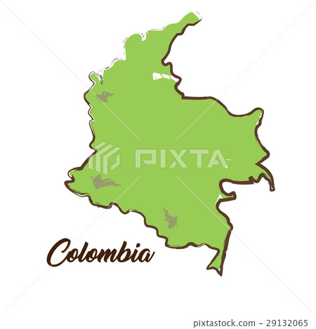 Isolated Colombian map Isolated Colombian map 29132065