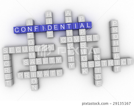 3d image Confidential word cloud concept 3d image Confidential word cloud concept 29135167