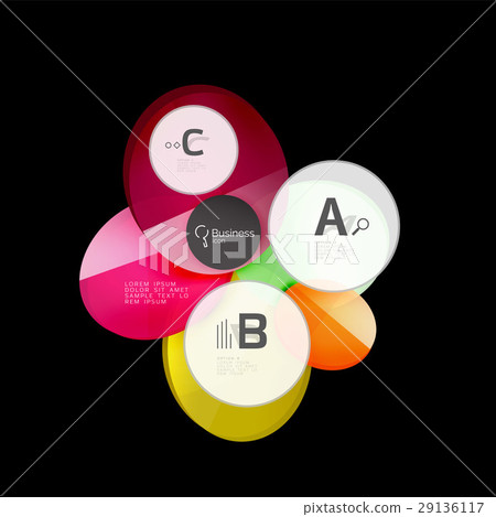 Glossy glass circle banner design template 29136117