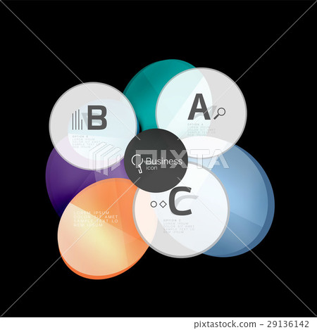 Glossy glass circle banner design template 29136142