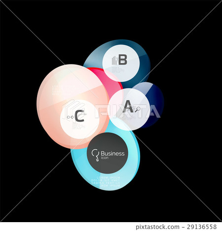 Vector glossy glass circles speech bubble on black 29136558