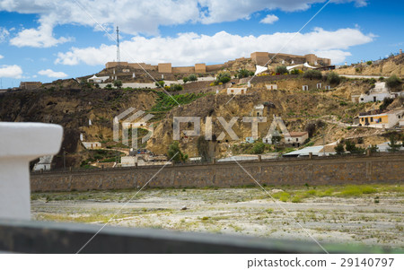 Dwellings houses into rock at Puerto Lumbreras and Nogalte castle Dwellings houses into rock at Puerto Lumbreras and Nogalte castle 29140797