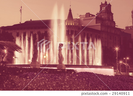 Catalonia Square in night Barcelona, Spain Catalonia Square in night Barcelona, Spain 29140911