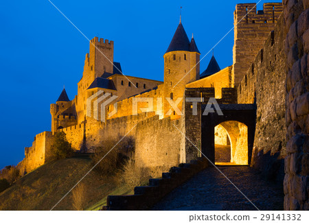 Medieval castle of Carcassonne in evening 29141332