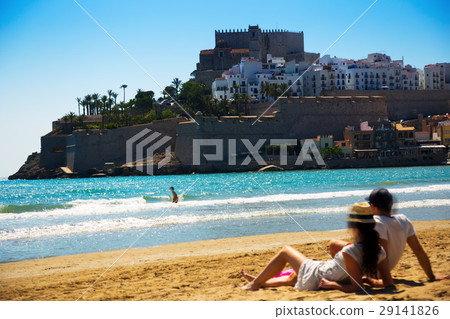 View of Peniscola castle from beach View of Peniscola castle from beach 29141826