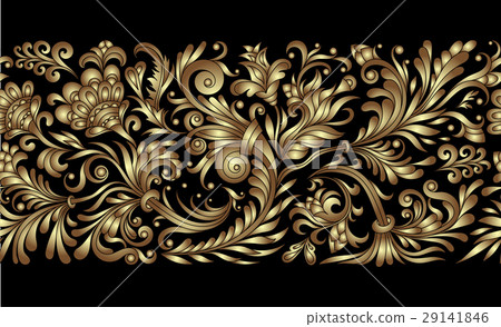 Vector ornate seamless border in Eastern style - Stock Illustration ...