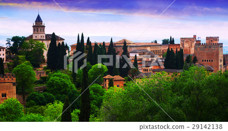 view to Alhambra in twilight time. Granada 29142138