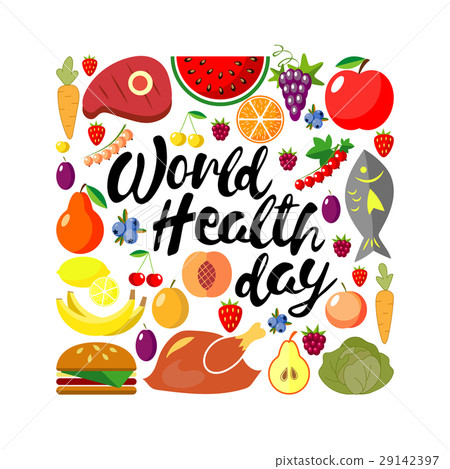 World Health Day Concept Square Banner Vector Stock