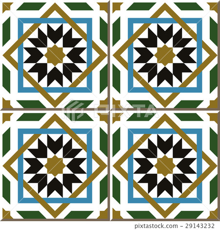 Ceramic tile pattern of Islam star square 29143232