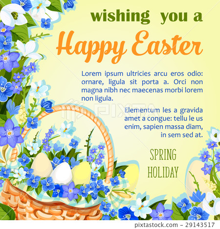 Easter egg poster paschal greeting vector template Easter egg poster paschal greeting vector template 29143517