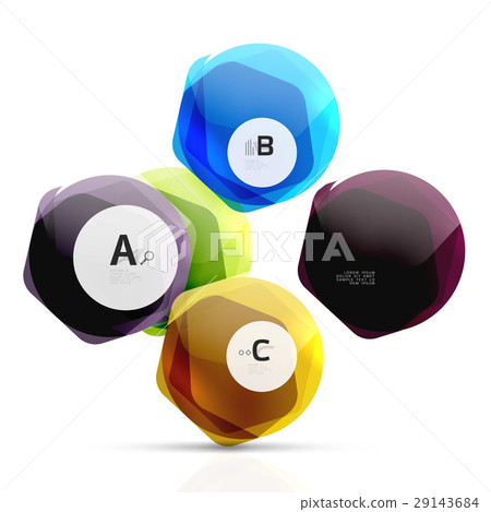 Shiny hexagons with infographics options 29143684