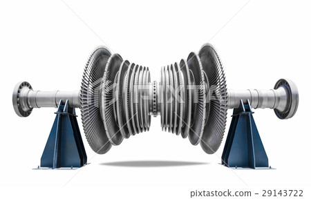 Steam turbine of thermal power plant isolated  29143722