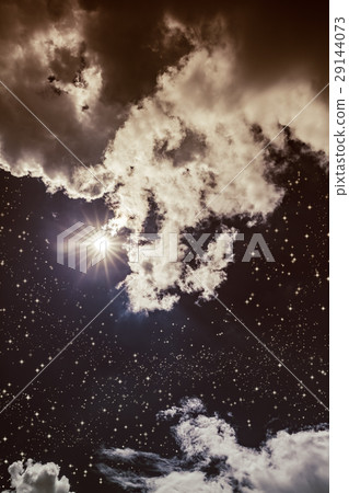 Night sky with many stars, bright full moon. Night sky with many stars, bright full moon. 29144073