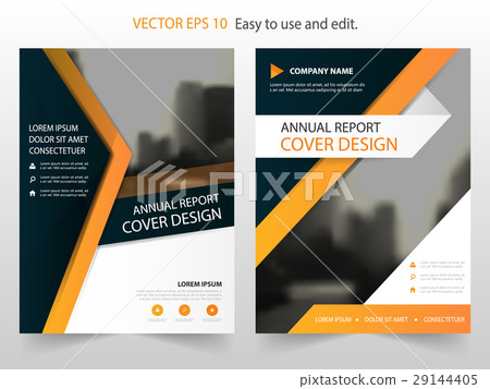 orange triangle annual report Brochure template 29144405