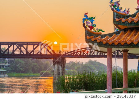 sunrise above River Kwai bridge sunrise above River Kwai bridge 29145337