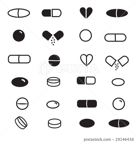 Pills and capsules icon set. Pills and capsules icon set. 29146438