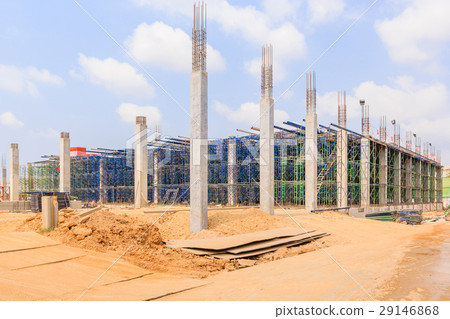 Scaffolding used as structure to support platform 29146868