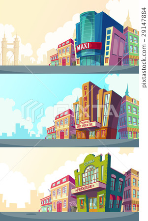 Set vector cartoon illustration of an urban Set vector cartoon illustration of an urban 29147884