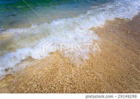 wave of the sea on sand beach 29149299