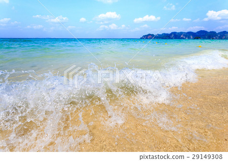 wave of the sea on sand beach 29149308
