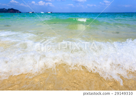 wave of the sea on sand beach 29149310
