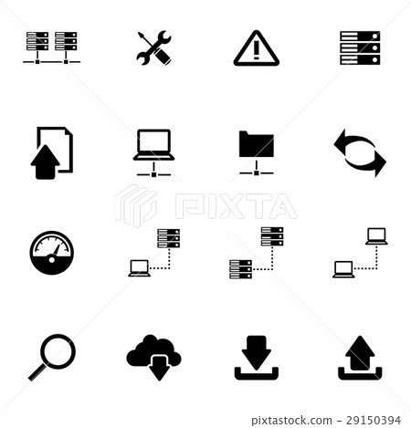 Vector black FTP icon set 29150394