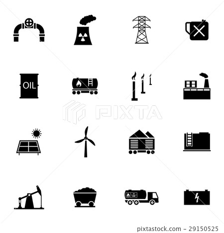 Vector black industry icons set - Stock Illustration [29150525] - PIXTA